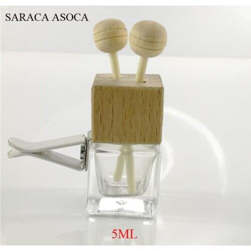 Car Air Conditioning Outlet Clip Quartet Glass Perfume Bottle Car Aromatherapy Bottle 20Pcs / Lot