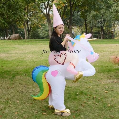 White Horse Walking Doll Clothes Carry Ride on Me Childrens Day Adult Models Seven Color Cartoon Inflatable Clothes Creative