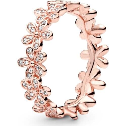 Buipoey Daisy & Flower Ring Stackable Couple Lovers Female For Women Engaged Gift Factory Direct Jewelry