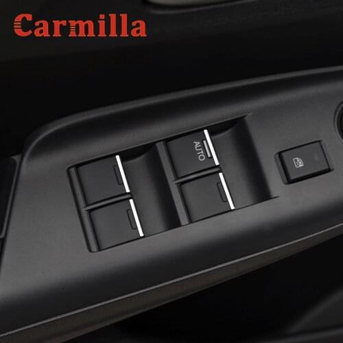 Carmilla Car Styling Door Window Lifter Sequins Trims ABS Plating Chrome Trim Sticker for Honda City 2014 - 2020 Accessories