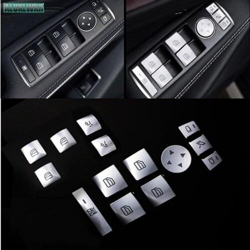 For Mercedes-benz GLA X156 CLA C117 GLK GLE CLS GL ML a B E-class Car Inner Door Armrest Window Lift Button Cover Kit Trim LHD