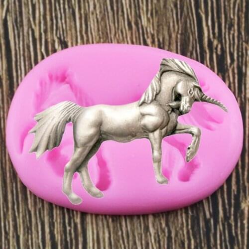 Unicorn Silicone Molds DIY Baby Birthday Cake Baking Fondant Cake Decorating Tools Polymer Clay Candy Chocolate Gumpaste Moulds