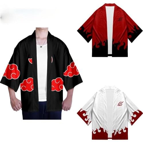 Anime Cosplay Costumes Robe Clothes Uzumaki Akatsuki Robe Haruno Sakura Costume Men Male Short Sleeve Coat Top Clothing