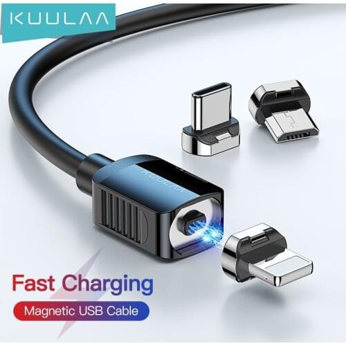 KUULAA Magnetic Charging Cable USB Micro Type C Cable For iPhone 12 11 Pro Max Samsung Xiaomi USB Cord Wire Data Charge Cables