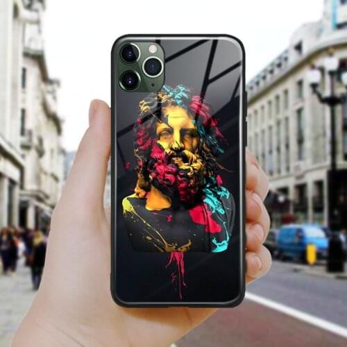 Zeus sculpure Greek mythology soft silicone glass phone case cover for Apple iPhone 6 6s 7 8 Plus X XR XS 11 Pro MAX