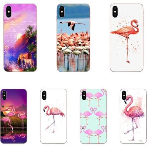Soft TPU Custom Design For Samsung Galaxy A51 A01 A81 S9 S8 Plus S20 S10 Plus A50 A70 A40 A71 Friendship Flamingo On Mint Lake