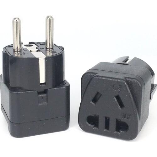 EU plug adapter CN AU Australia Type I to Type F charge power plug socket travel European Korean conversion adapter