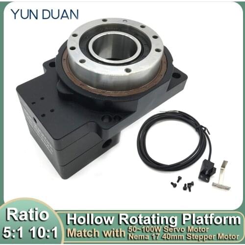 Ratio 5 10 Hollow Rotating Platform Turntable Disc Planetary Gear Reducer for Nema17 Stepper Motor 50 100W Sevo Replace DD Motor