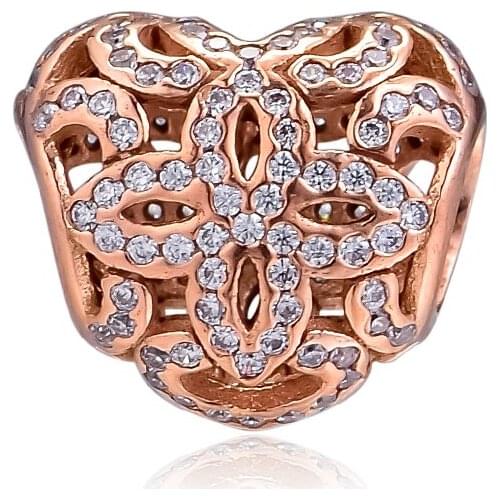 Fits for Pandora Charms Bracelets Love & Appreciation Rose Beads 100% 925 Sterling Silver Jewelry Free Shipping