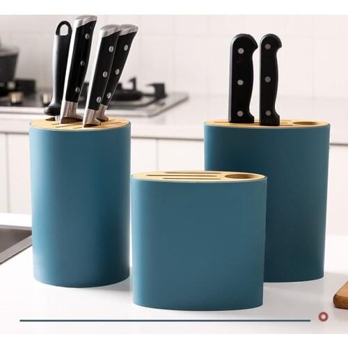 Kitchen Knife Stand ABS Plastic Multil Holder For Knife Storage Chef Block Cooking Tools ABS Cylindrical Ellipse Colorful