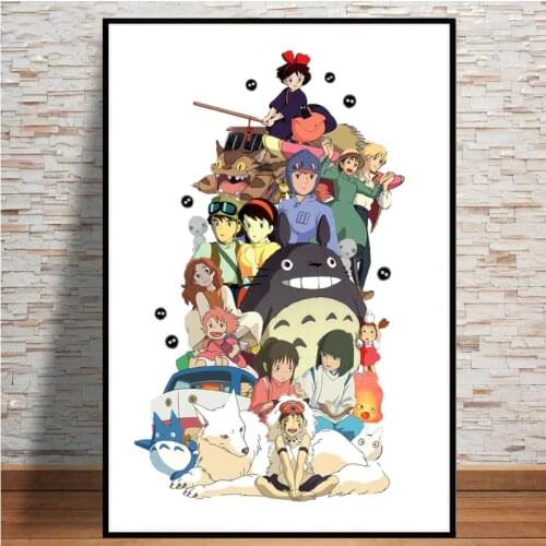 Picture poster studio Ghibli pays tribute to pictures of Japanese moving cartoon painting art canvas wall for home decor
