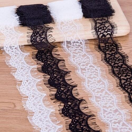6CM wide eyelashes, lace trim, black and white curtains, decorative skirts, hem accessories for dress collar lace
