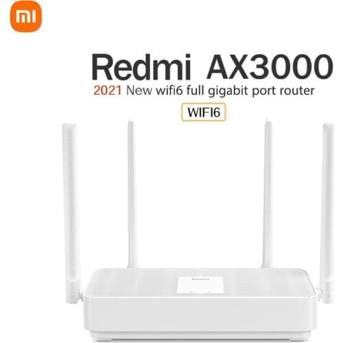 2021New Xiaomi Redmi Router AX3000 Gigabit 2.4G/5.0GHz Wifi 6 Mesh Dual-Band Wireless Router Signal Amplifier High Gain Antennas