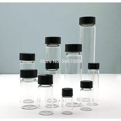 2ml to 60ml Transparent Glass sample vial Laboratory Reagent bottle Small Clear Medicine Vials for chemical experiment