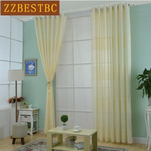 Tradational Chinese high quality jacquard lace Tulle curtains for Bedroom/ Living Room/ Kitchen Windows 3 colors to choose from