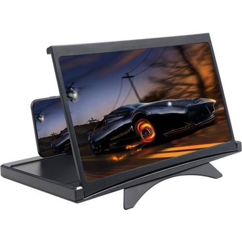 Convenient Curved Screen Pull-out Mobile Phone Screen Magnifier 12in 3D Mobile Phone Magnifying Glass Desktop Phone Holder