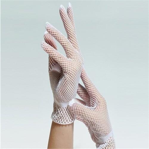 1pair Sexy Lace Mesh Fishnet Gloves Women Black Drivng Gloves Anti Uv Sunscreen Full Finger Elegant Lady Dance Gloves New Summer