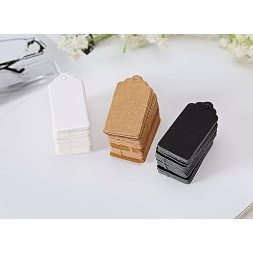 100PCS String Flower Head Tag Blank Gift Tag+ hemp rope Packaging Wedding Birthday Party Decorations custom Kraft paper card