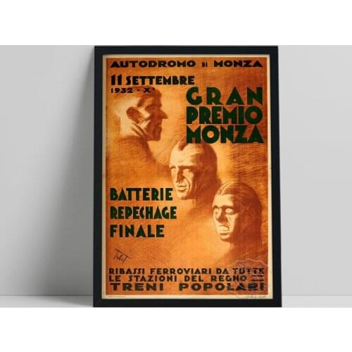 1932 Italian Motor Racing Poster, Car Fans Collection, Sketch Portrait Wall Painting, Vintage Wall Picture, Racecar Home Decor