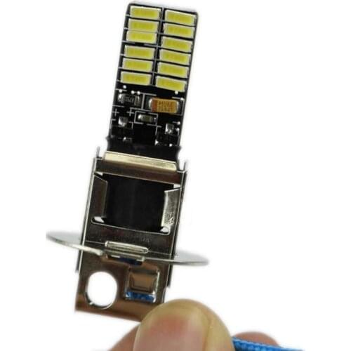 24-SMD-4014 H3 6500K HID Xenon White LED Bulbs for Fog Lights or Driving Lamps B36B
