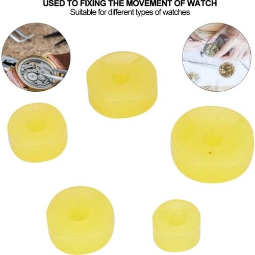 5pcs/set Watch Movement Fixed Mat Fixing Plastic Cushion Holder Fixer Watch Part Removal Repair Tool for Watchmaker 19-35MM