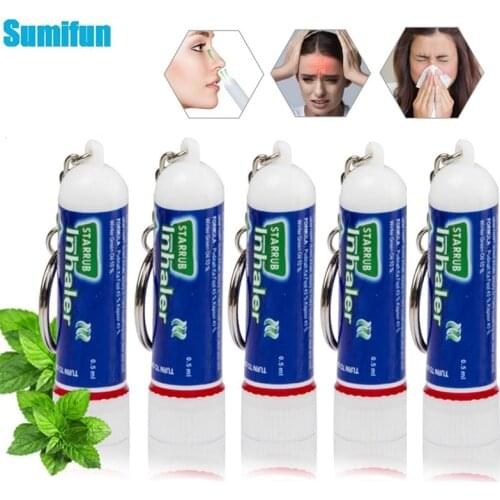 5Pcs Thailand Nasal Inhaler Mint Cream Rhinitis Nasal Essential Oils Refresh Wake up Dizziness Cold Cooling Herbal Ointment