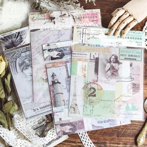 8Sheets/Pack Journal Letters Scrapbooking Paper Stickers Set Stationery DIY Craft Decoration Household Supplies Stickers