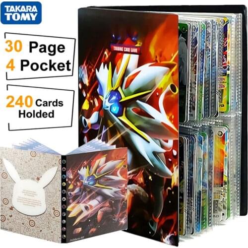 4 Pocket 240 Card Pokemon Album Playing Game VMAX GX Collection Book Folder Liver Anime Pokémon Map Holder Binder Kids Toy Gift