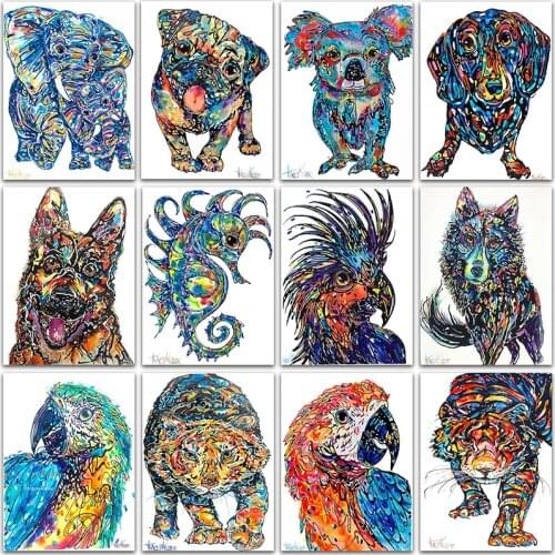 5D DIY Diamond Painting animals dog Wolf tiger Elephant Full Square&Round Diamond mosaic embroidery Cross stitch home decor art
