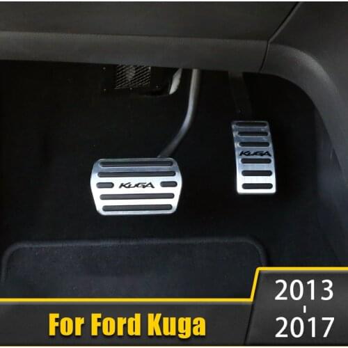 Aluminum alloy Car Accelerator Gas Pedal Brake Pedal Non Slip Pedal Pads Cover AT For Ford Kuga Escape 2013 2014 2015 2016 2017