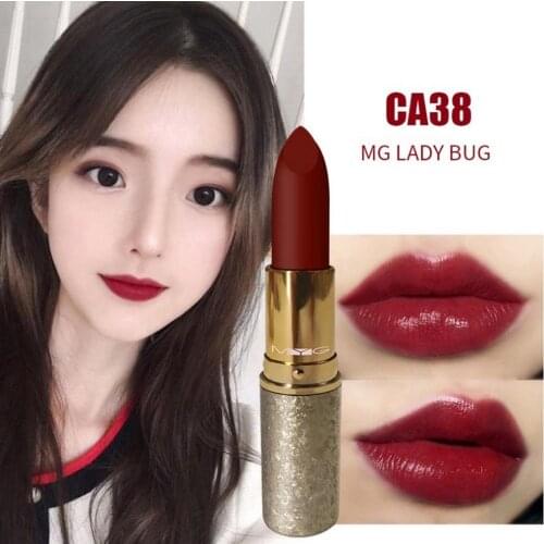 Lip Gloss Gold Tube Lightweight Matte Long Lasting Waterproof Lipstick Nourish Moisturizing Professional Lip Makeup Gift 6 Color