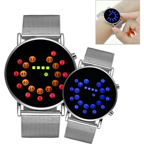 New Roll Ball Analog Display Men Woman Watches Exquisite Inspired LED Watch Stainless Steel Sports Wristwatches TT@88