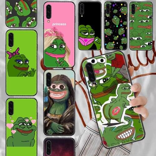 Sad frog pepe meme Phone case For Samsung Galaxy A 3 5 7 8 10 20 21 30 40 50 51 70 71 E S 2016 2018 4G black luxury Etui trend