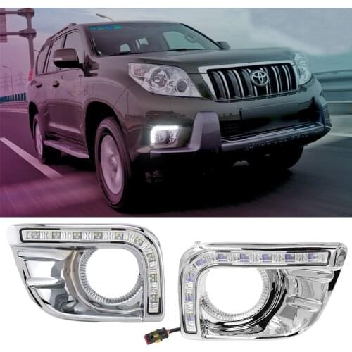Daytime Running Lights For Toyota Prado 150 Fj150 LC150 2010-2013 Land Cruiser DRL Fog Lamp Cover LED Driving Lights