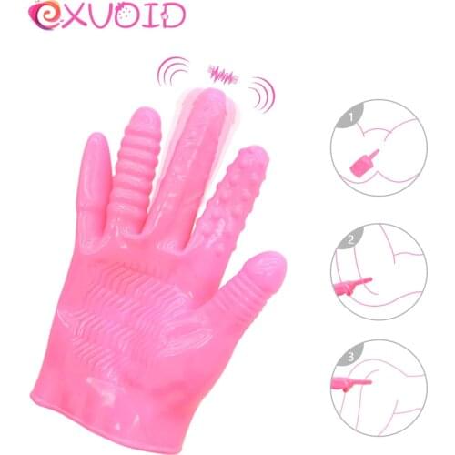 EXVOID 1PCS Finger Dildo Vibrator Sex Toys for Women Men Gay Anal Plug Gloves Vibrator G-spot Prostate Massage Female Masturbate