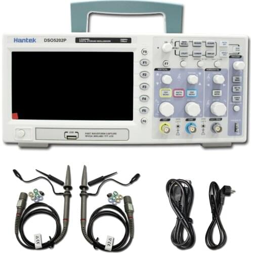 Hantek DSO5202P Digital Oscilloscope 200MHz bandwidth 2 Channels PC USB LCD Portable Osciloscopio Portatil Electrical Tools