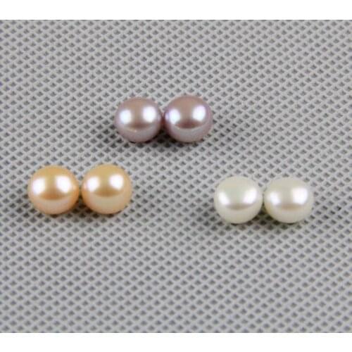 Perfect Pearl Jewelry,5pairs,7-8mm Genuine Freshwater Pearl Loose Beads,Matched Pearl Pairs Offer,More Color For Choose
