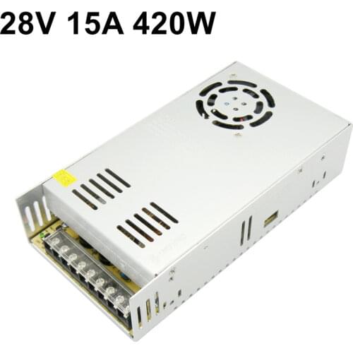 28V 15A 400W Switching Power Supply Source Transformer AC-DC SMPS 110V 220V input for CNC 3D Print Access Control Regulator