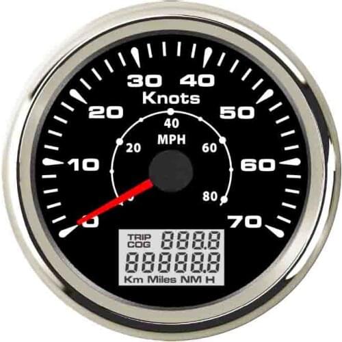 85mm GPS Speed Meter Digital LCD 70 Knots 80 MPH Speedometer Gauge fit Boat Car with 7 Colors Backlight