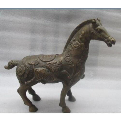 Chinas rare copper old manual hammer horse statue of good luck