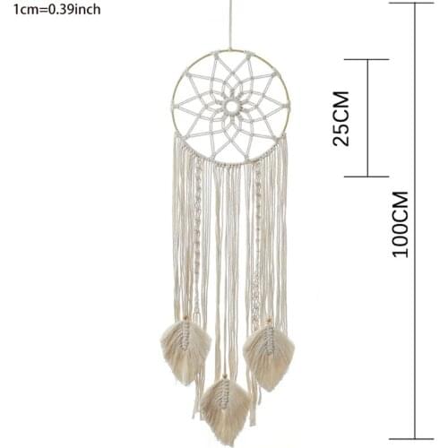 Boho Tassel Macrame Tapestry Cotton Rope Woven Dream Catcher Farmhouse Room Wall Hanging Decor
