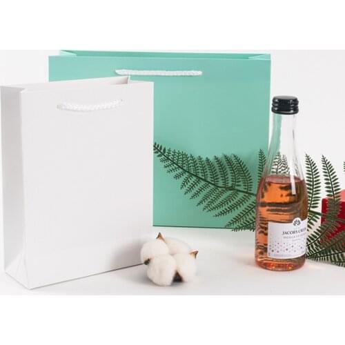 10pcs/lot Solid Thicken Kraft Paper Gift Bag Paper Bags Birthday Wedding For Gifts With Handle 21*15*8cm