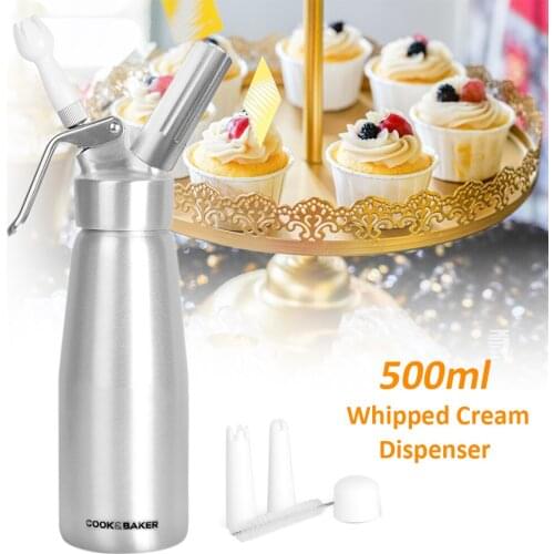 500ml Whipped Cream Dispenser Professional Aluminum Leak Resistant Cream Whipper Fancy Desserts Maker