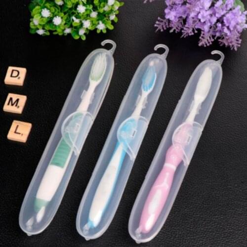 23x3.5x3cm Plastic Toothbrush Holder Box Transparent Travel Portable Protective Storage Case Organizer With Lock Hook Design 4