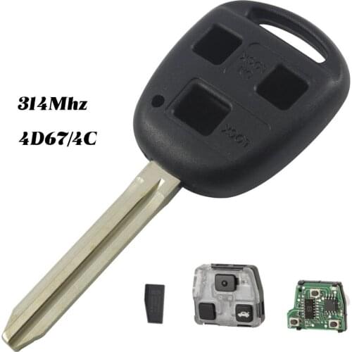 For Toyota RAV4 Prado Tarago Kluger Avensis for Lexus RX330 RX350 2007-2009 HYQ12BBT chip 4D67 315Mhz remote control key