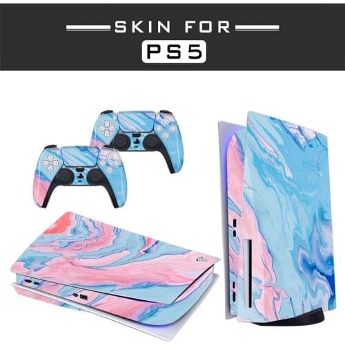 Color Style PS5 Disc Edition Skin Sticker for Playstation 5 Console & 2 Controllers Decal Vinyl Protective Skins Style 1