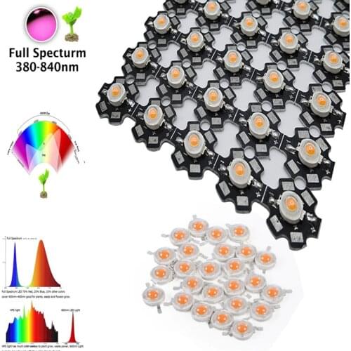 1w 3w 5w full spectrum led grow light chip 380-840nm , best led grow chip for indoor plant grow