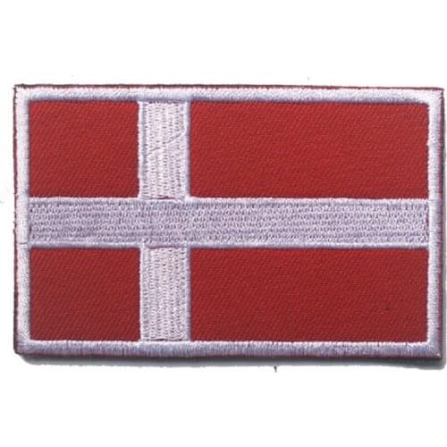 Embroidery Denmark Flag Patch Military Tactical Patch Clothing Backpack Caps
