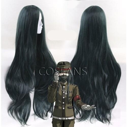 Japanese Danganronpa V3: Killing Harmony women Korekiyo Shinguji cosplay wig role play green long wavy hair wig costumes