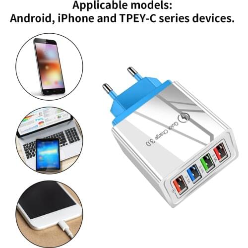 EU/US Plug USB Charger Quick Charge 3.0 For Phone Adapter for Huawei Mate 30 Tablet Portable Wall Mobile Charger Fast Charger